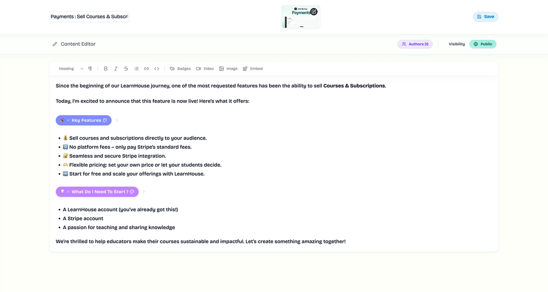 Changelog Feature